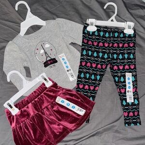 Kids Matching Set with Gray, Black, and Pink Design